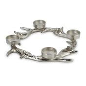 Load image into Gallery viewer, Antler Ring Silver Tealight Holder
