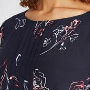 Load image into Gallery viewer, Navy Floral Pintuck Blouse
