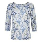 Load image into Gallery viewer, 3/4 Sleeve Twill Underwater Leaves Print Top
