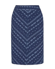 Load image into Gallery viewer, A-Line Chevron Print Denim Skirt

