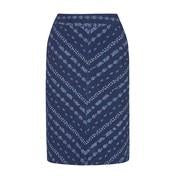 Load image into Gallery viewer, A-Line Chevron Print Denim Skirt
